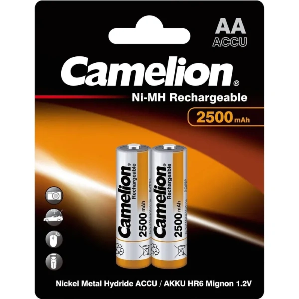 Аккумулятор AA 2500 мАч Camelion 2 штуки в упаковке Ni-Mh (6107)