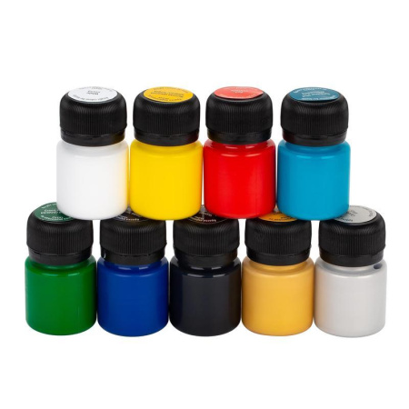 Акриловые краски Decola для ткани (9 штук по 20 мл)