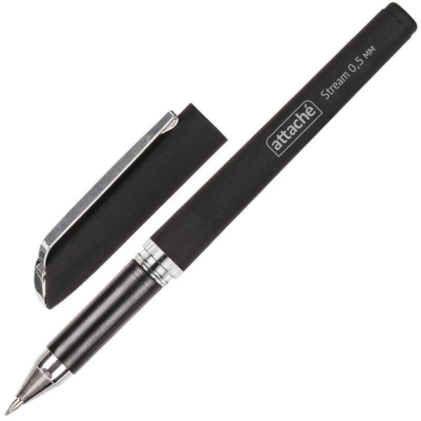 Ручка гелевая черная (модель G-9800, толщина линии 0,5 мм)