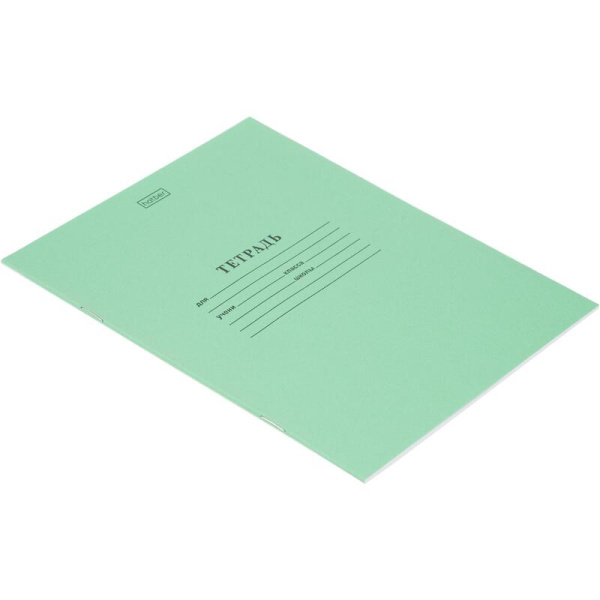 Тетрадь школьная зеленая Hatber А5 18 листов в линейку (15 штук в  упаковке)