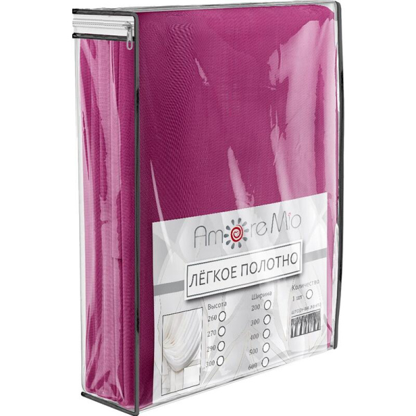Тюль Amore Mio 300x270 см розовый (6PL 1064)