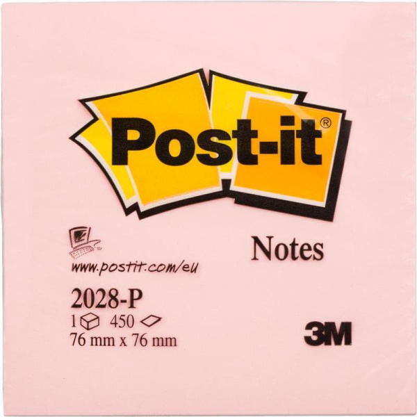 Стикеры Post-it 76х76 мм розовые пастельные 450 листов