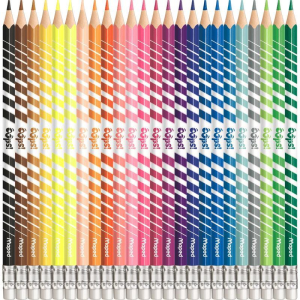 Карандаши цветные Maped Color'peps OOPS 24 цвета трехгранные c ластиком