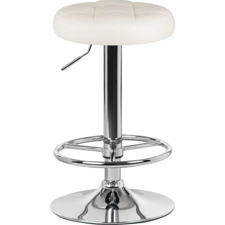 Табурет барный Dobrin Bruno кремовый/хромированный (искусственная  кожа/металл)