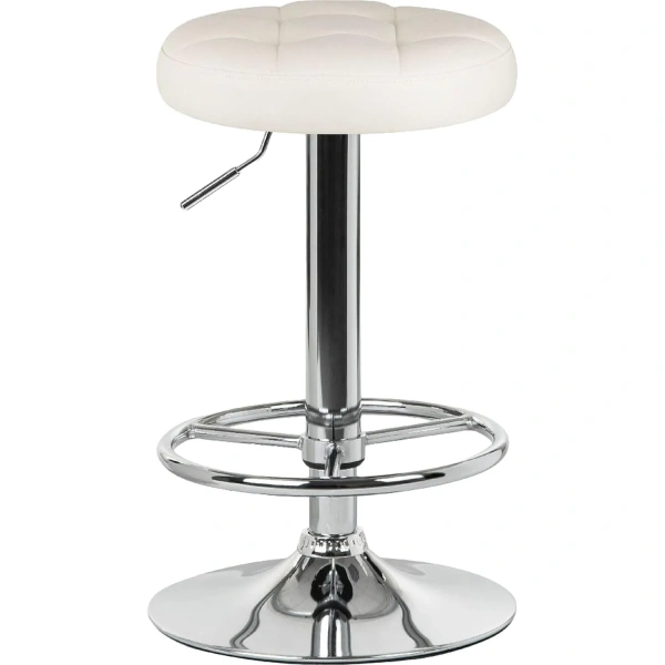 Табурет барный Dobrin Bruno кремовый/хромированный (искусственная  кожа/металл)