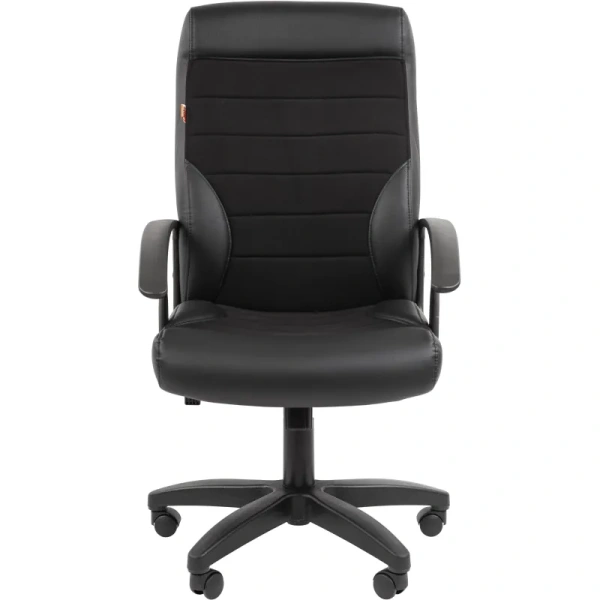 Кресло для руководителя Комус Мебель Easy Chair 639 чёрное  (экокожа/ткань, пластик)