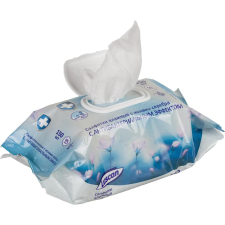 Влажные салфетки антибактериальные Luscan 150 штук в упаковке