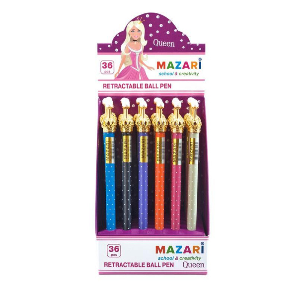Ручка шариковая Mazari Queen автоматическая синяя (толщина линии 0.7 мм)