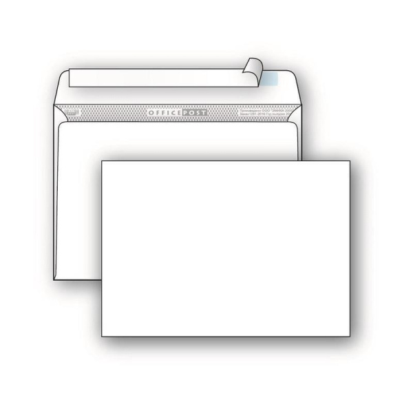 Конверт почтовый OfficePost С6 (114x162 мм) белый с клеем (100 штук в упаковке)