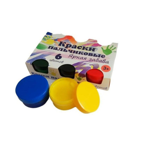 Краски пальчиковые Яркая забава 6 цветов