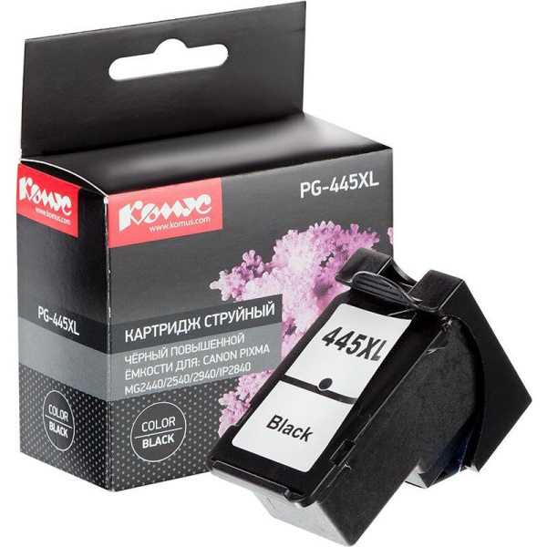 Картридж струйный Комус PG-445XL 8282B001 для Canon черный совместимый  повышенной емкости