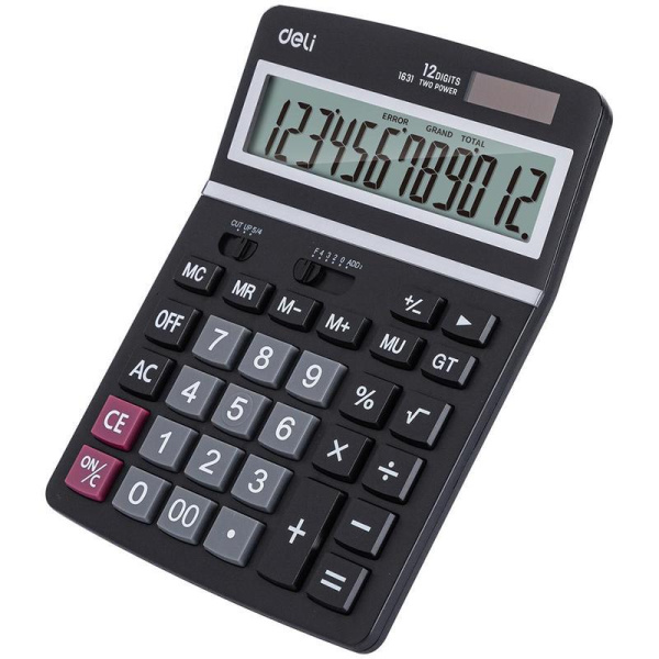 Калькулятор настольный Deli 1631 12-разрядный черный 195x148х45.5 мм
