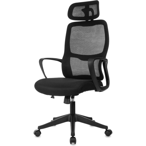 Кресло для руководителя Бюрократ WISE чёрное (сетка/ткань, пластик)