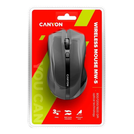 Мышь беспроводная Canyon MW-5 черная (CNE-CMSW05B)