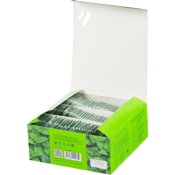 Чай Деловой Стандарт Green melissa зеленый с мелиссой 100 пакетиков