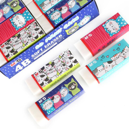 Ластик M&G So Many Cats ПВХ прямоугольный 52x23x12 мм