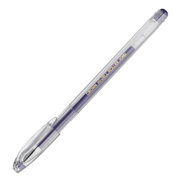Ручка гелевая неавтоматическая Crown Hi-Jell синяя (толщина линии 0.35  мм)