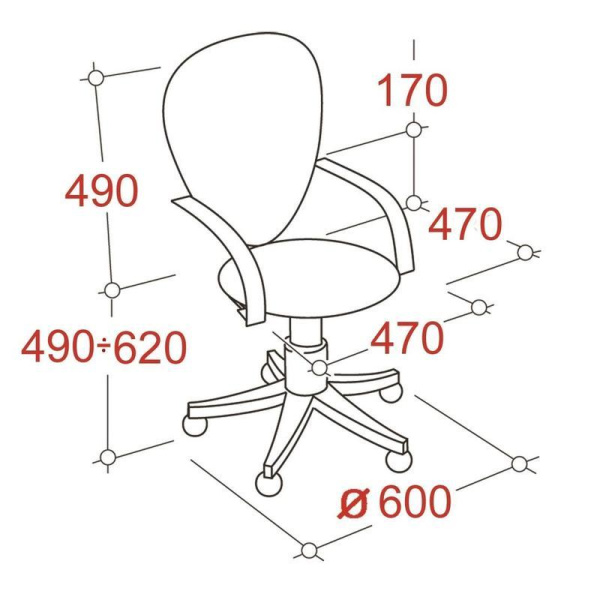 Кресло офисное Дэли CH-503 светло-зеленое (сетка/ткань, металл)