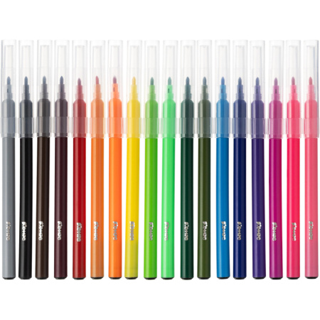 Фломастеры Комус Класс Максики 18 цветов с вентилируемыми колпачками  смываемые Фломастеры Комус Класс Максики 18 цветов с вентилируемыми колпачками  смываемые