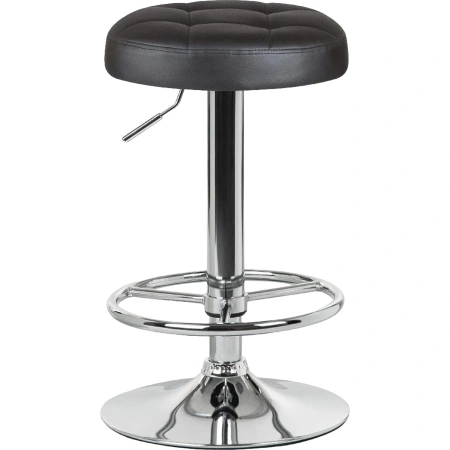 Табурет барный Dobrin Bruno чёрный/хромированный (искусственная  кожа/металл)