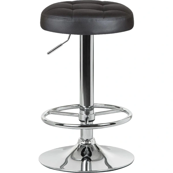 Табурет барный Dobrin Bruno чёрный/хромированный (искусственная  кожа/металл)