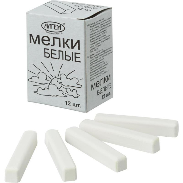 Мел Алгем белый 12 штук