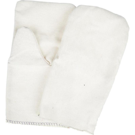 Рукавицы рабочие хб с хб наладонником белые (плотность 240 г/кв.м, 10 пар в упаковке)