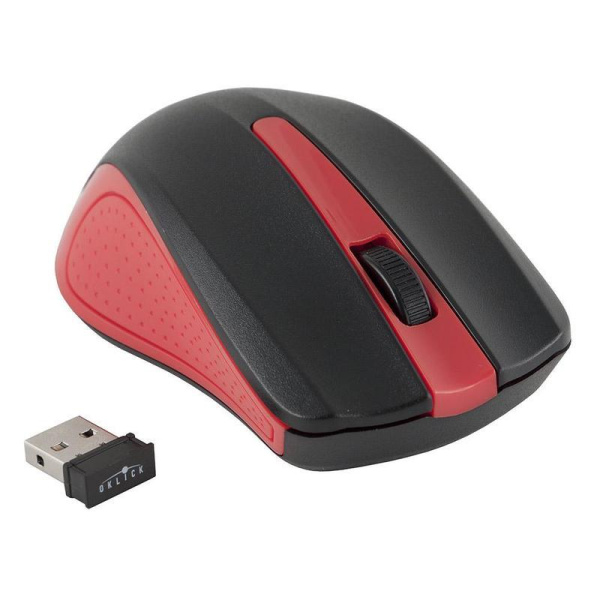Мышь компьютерная Oklick 485MW черно-красная