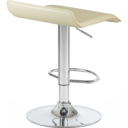 Стул барный Dobrin Tommy кремовый/хромированный (искусственная  кожа/металл)