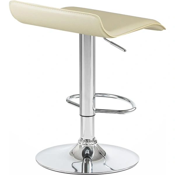 Стул барный Dobrin Tommy кремовый/хромированный (искусственная  кожа/металл)