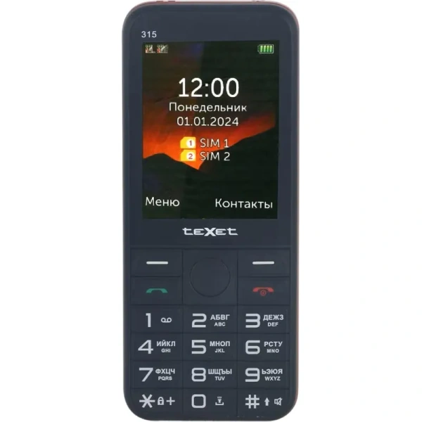Мобильный телефон TeXet TM-315 черный/красный (127291)