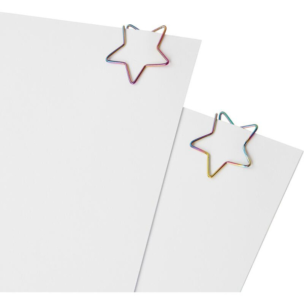Скрепки канцелярские 25 мм Meshu Stars металлические (6 штук в упаковке)