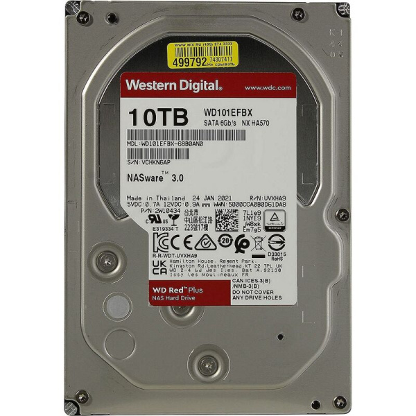 Жесткий диск Western Digital Red Plus 10 ТБ (WD101EFBX)