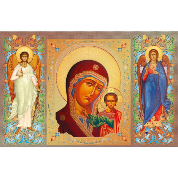 Календарь настенный 3-х блочный 2024 год Казанская икона Божьей Матери   (310х680 мм)