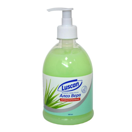 Крем-мыло Luscan Алоэ вера антибактериальное 500 мл Крем-мыло Luscan Алоэ вера антибактериальное 500 мл