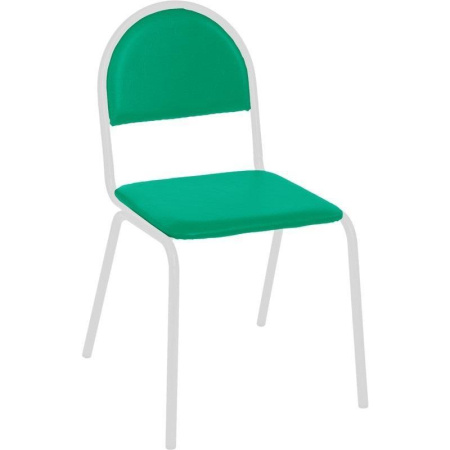 Стул офисный Серна зеленый (искусственная кожа, белый металл)