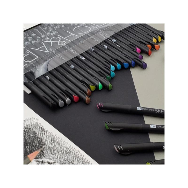Набор линеров для скетчинга Bruno Visconti Sketch&Art black  edition 18 цветов  (толщина линии 0.36 мм)