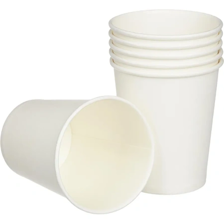 Стакан одноразовый бумажный 200 мл белый 50 штук в упаковке Комус Эконом