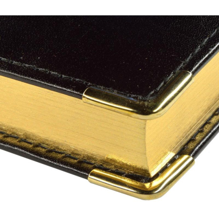 Ежедневник полудатированный Bruno Visconti Imperium натуральная кожа А5 208 листов черный (золотистый обрез, 145x216 мм) (артикул производителя 3-023/120)