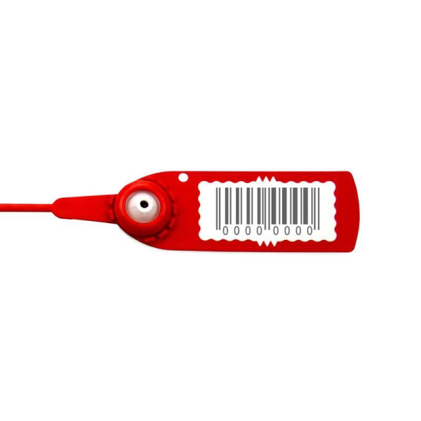 Пломба пластиковая универсальная номерная с штрих кодом Авангард 220мм красная (1000штук в упаковке)