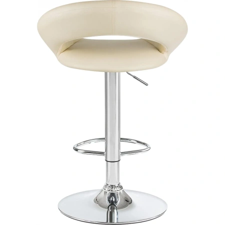 Стул барный Dobrin Mira кремовый/хромированный (искусственная  кожа/металл)