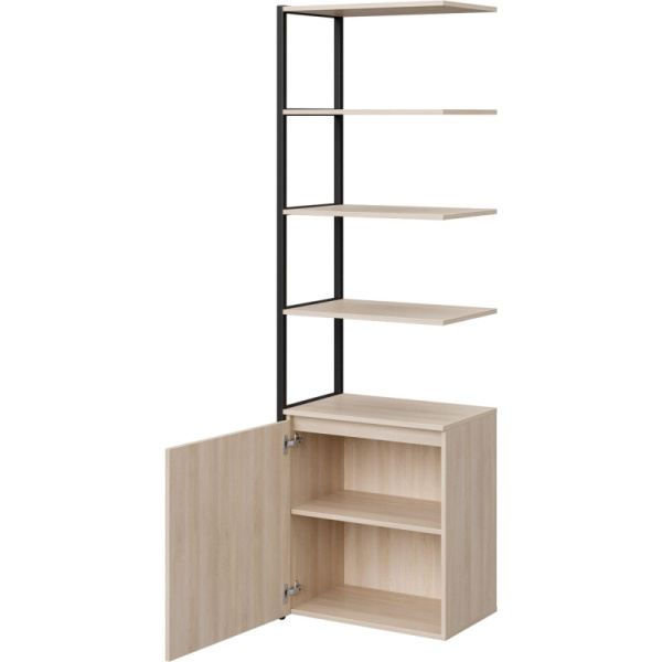 Полустеллаж для документов Easy to lead K-Loft 241H027 дуб  скандинавский/чёрный 645х400х2105 мм