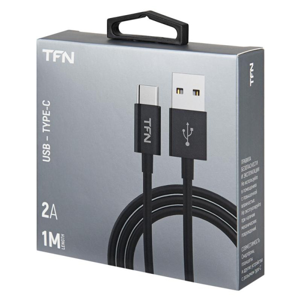 Кабель TFN USB A - USB Type-C 1 метр (TFN-CUSBCUSB1MTPBK)