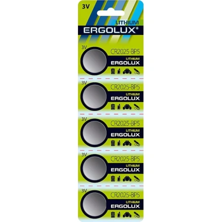 Батарейка CR2032 Ergolux (5 штук в упаковке)