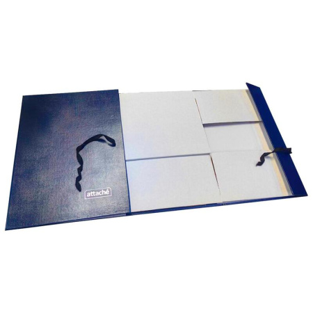 Короб архивный складной на 2-х завязках Attache А4 200 мм синий до 2000  листов