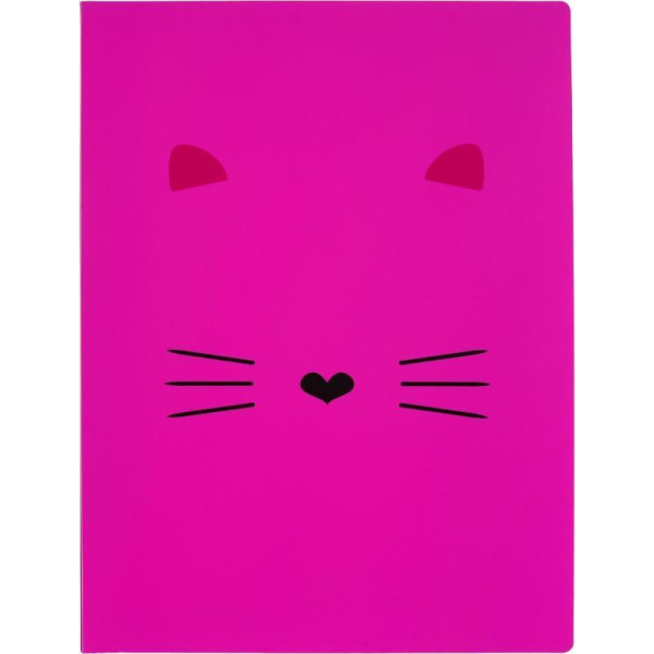Скоросшиватель пластиковый №1 School Kitty A4 до 120 листов розовый  (толщина обложки 0.45 мм)