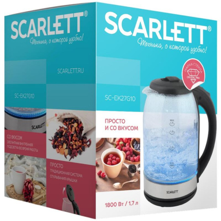 Чайник электрический Scarlett SC-EK27G10 серебристый Чайник электрический Scarlett SC-EK27G10 серебристый