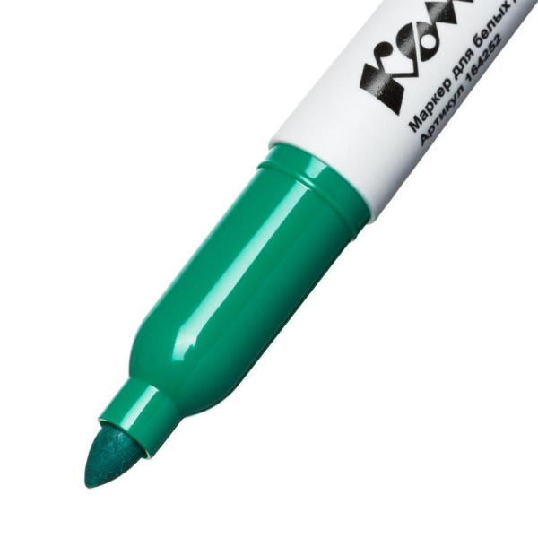 Маркер для белых досок Комус BY2304 зеленый (толщина линии 2-5 мм)  круглый наконечник