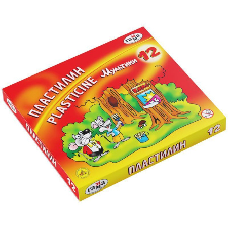 Пластилин классический Гамма Мультики 12 цветов 240 г со стеком