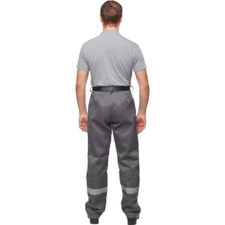 Костюм рабочий летний мужской л22-КБР с СОП темно-серый/светло-серый (размер 56-58, рост 194-200)